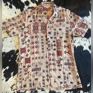Southwestern style Earthbound button up short sleeve shirt